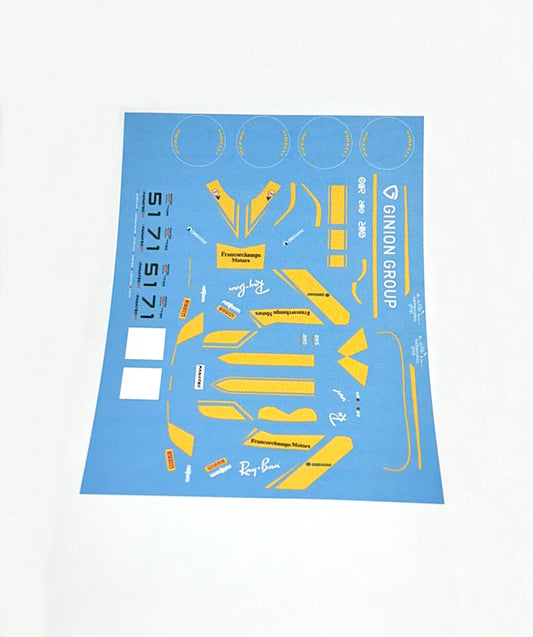 DECALS 296 GT3 "ECURIE FRANCORCHAMPS"  #51 and #71